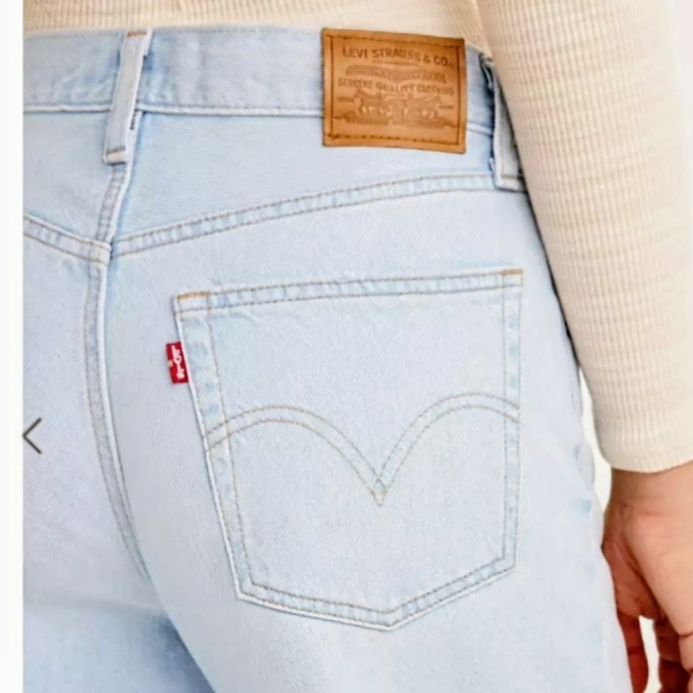 Levi's Baggy Straight Leg Light Wash Drawstring Jeans 27 - Picture 8 of 15